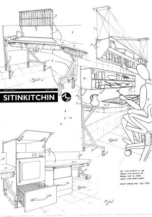 drawings of sink in kitchen